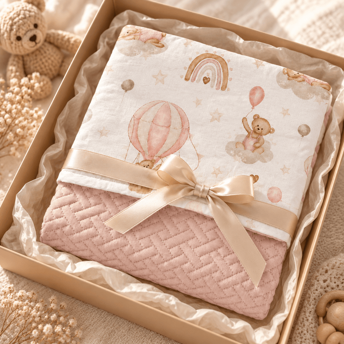 Trapuntina - Orsetti Rosa Mongolfiere