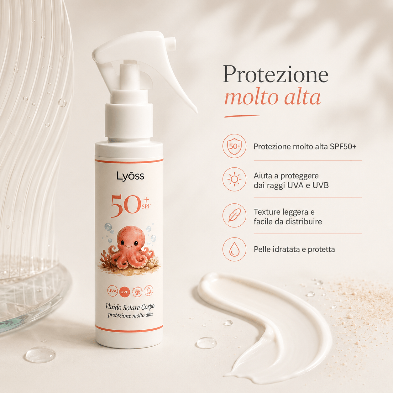 Fluido Solare Corpo Baby - SPF50+ PROTEZIONE MOLTO ALTA