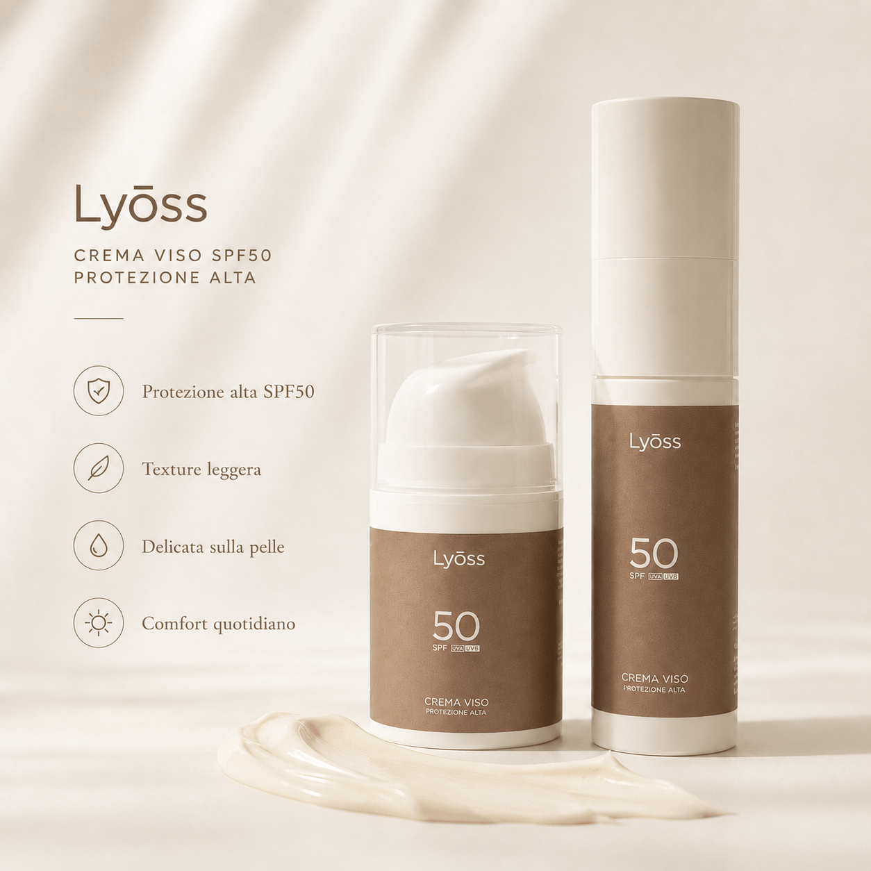 Crema viso protezione alta SPF50